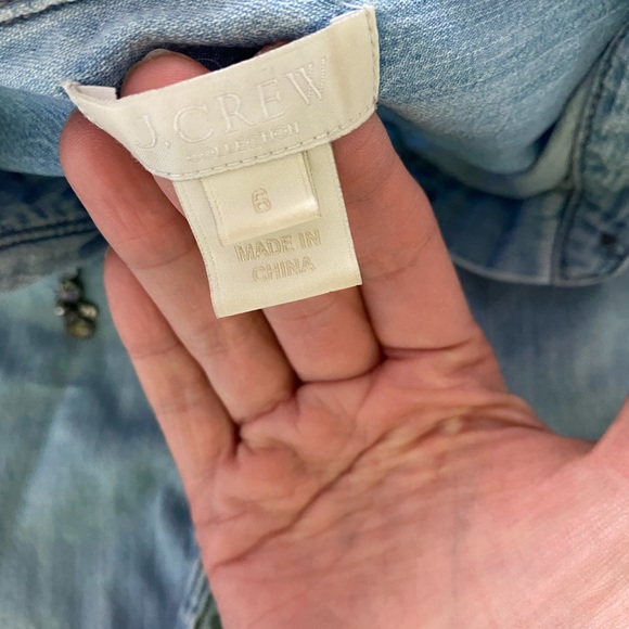 Bejeweled chambray denim button up shirt - Picture 3 of 5